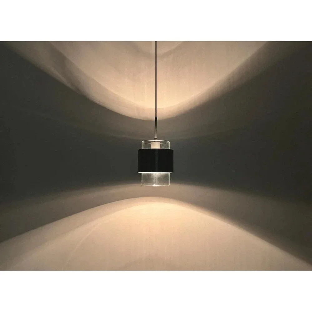 3 Pack 1 Light Hanging Kitchen Island Modern Industrial Farmhouse Glass and Blac